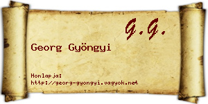 Georg Gyöngyi névjegykártya